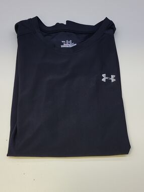 Under Armour Youth Black Short-Sleeve Athletic Tee with Silver Logo